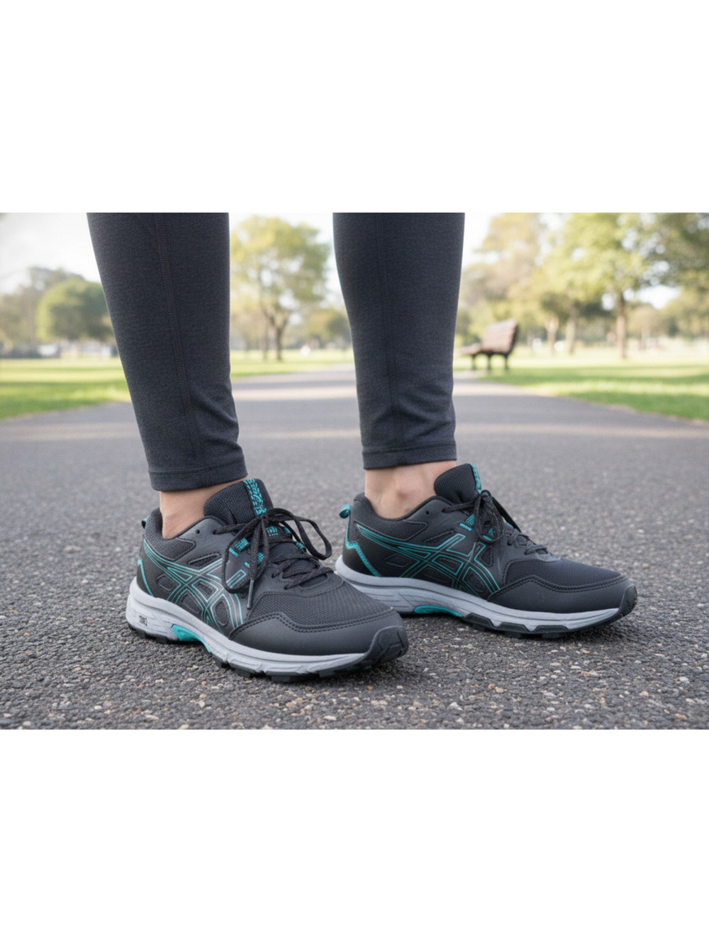 ASICS GEL-Venture 8 Women's Trail Running Shoes Black Teal Gray Size 8 M